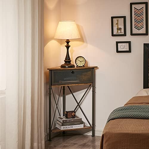 VECELO Corner Cabinet 3-Tier Display Shelves