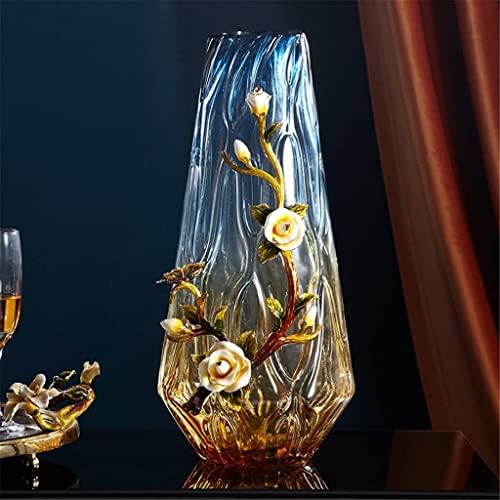 Modern Cream Enamel Glass Artificial Flower Vase