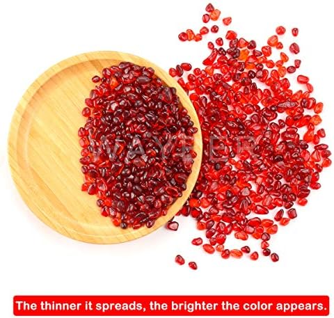 WAYBER Red Sea Glass Pebbles 1Lb Non-Toxic Artificial Stones