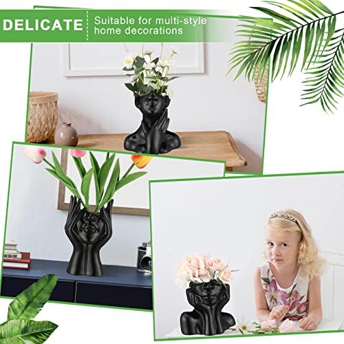 Sieral 3 Pcs Ceramic Face Vase Decor Set