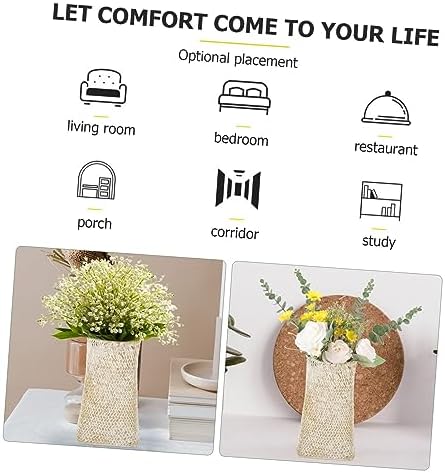 Seagrass Woven Flower Vase for Home Office Decor