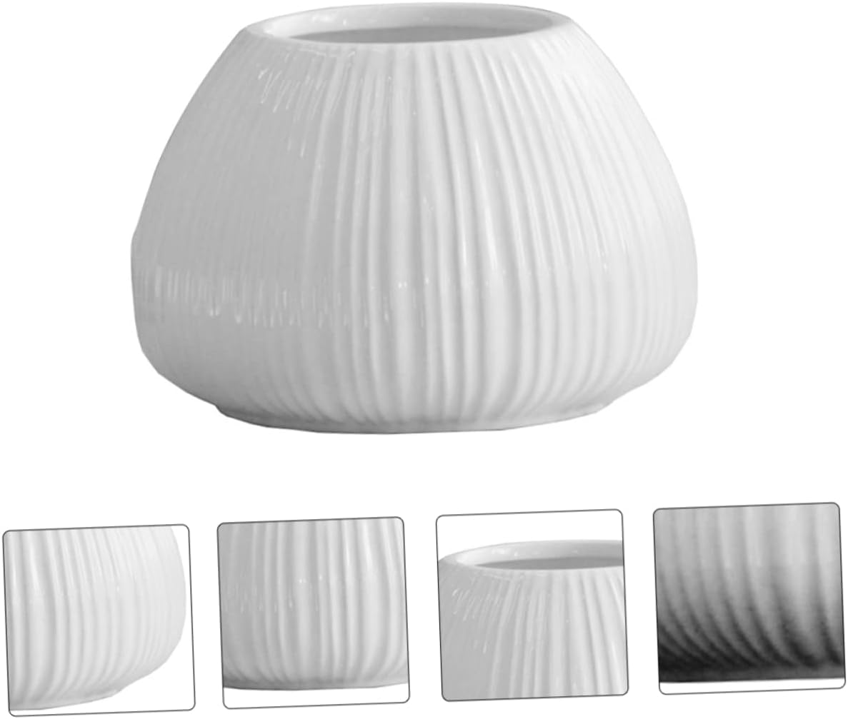 YARNOW Vertical Striped Ceramic Flower Vase for Home Decor