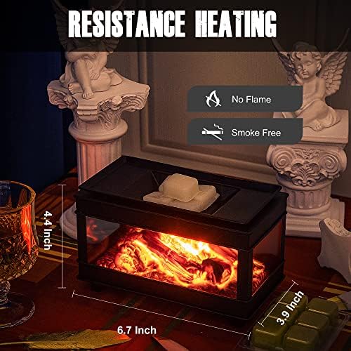 Freestanding Fireplace Wax Warmer with LED Lights