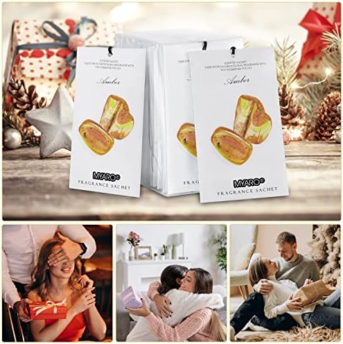 MYARO 12 Pack Amber Scented Sachets for Home and Closet