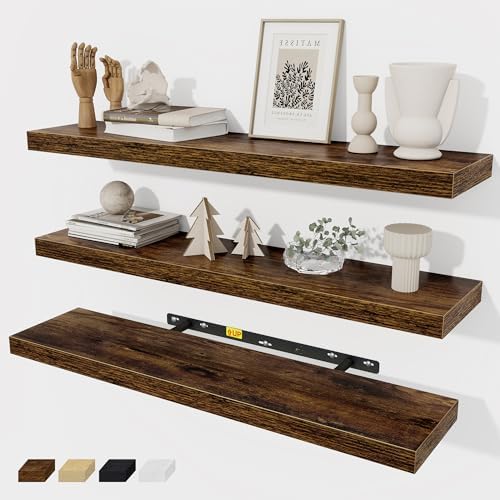 Fun Memories Rustic Floating Shelves Set of 3 30 Inch