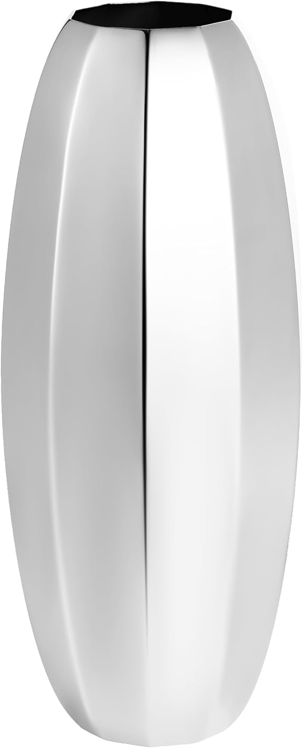 YcQuixoti Silver Prismatic Mirror Vase Stand 913 Inches Tall