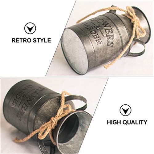 Happyyami Rustic Iron Jug Vase for Home Decor