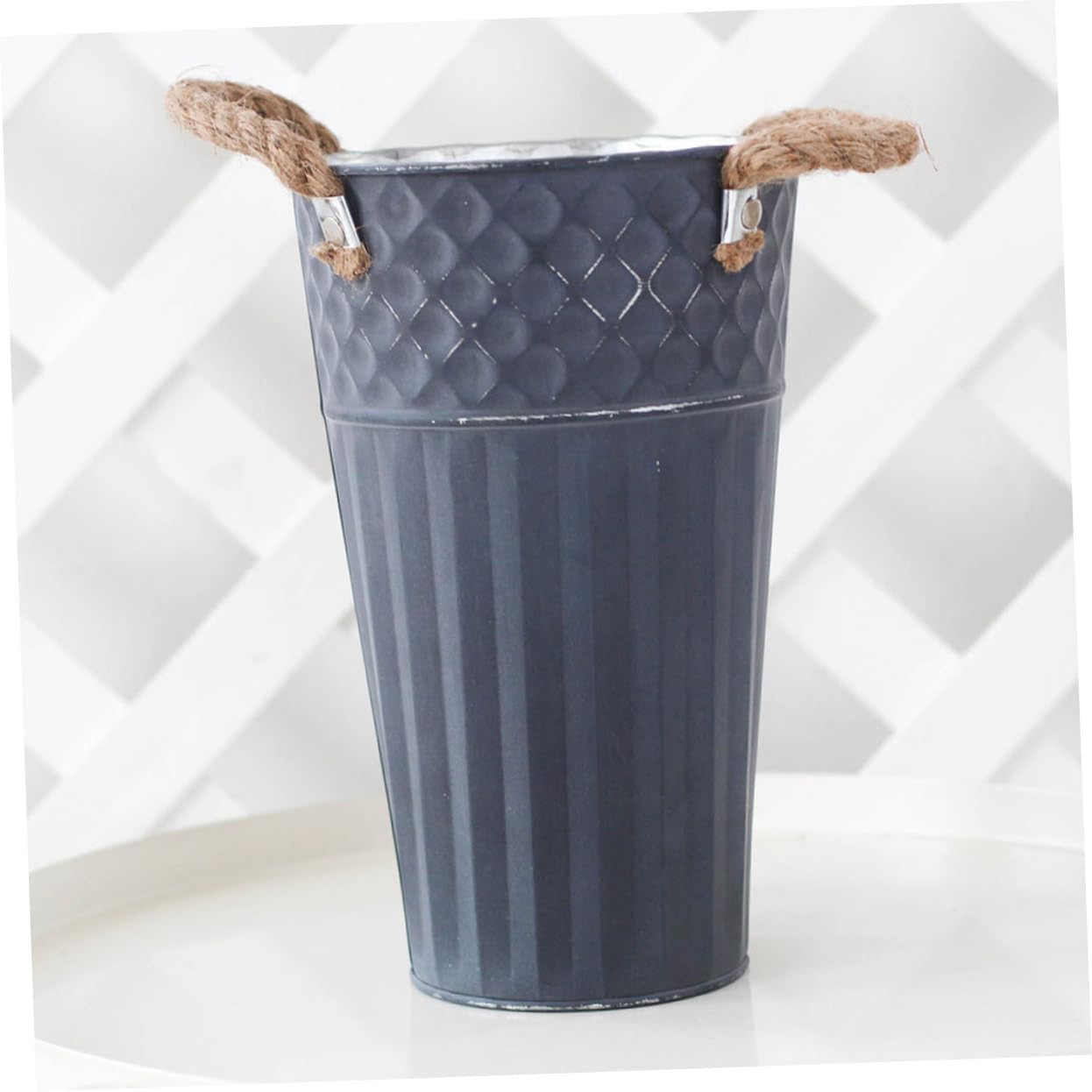 POPETPOP Rustic Flower Vase with Handles for Home Decor