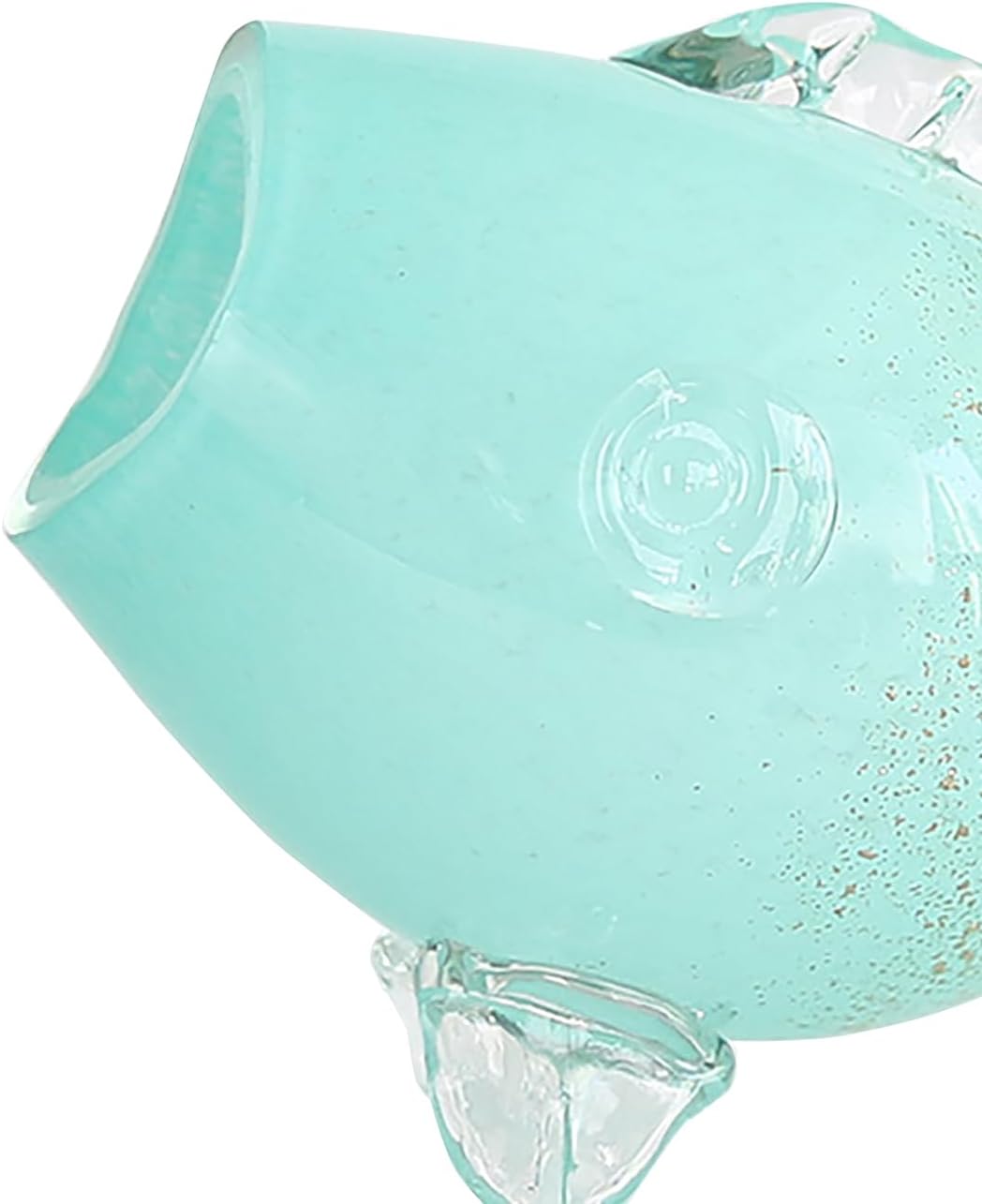 Beachcombers Small Geo Patterned Glass Puffer Fish Vase Blue