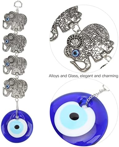 Blue Eye Ornament 4 Skeleton Alloy Elephants Wall Decoration