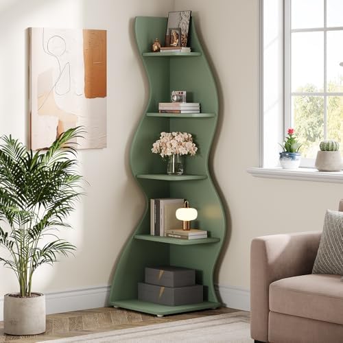 Tribesigns Wavy Corner Shelf Set of 2