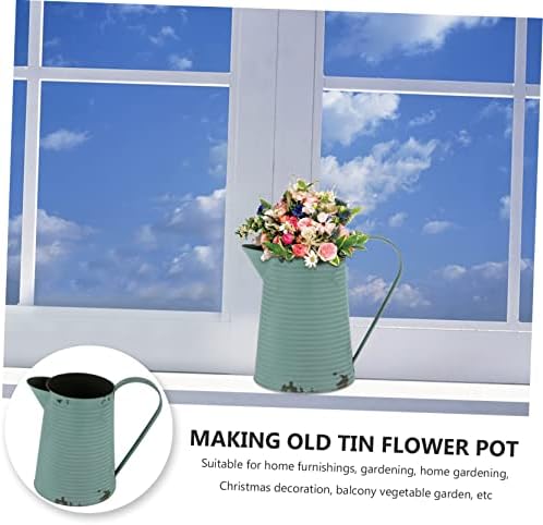 SUPVOX Vintage Iron Flower Pot Pitcher Container