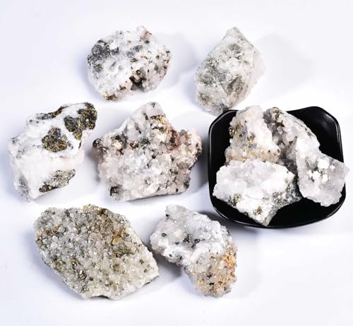 VIZYTOU Natural Chalcopyrite and White Crystal Stone Set 10 LBS