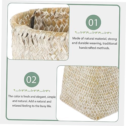 POPETPOP Seagrass Woven Vase for Dried Flowers