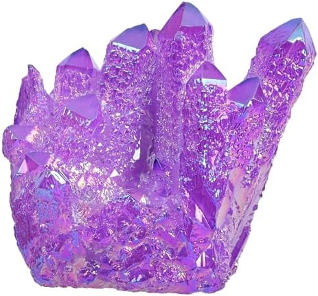 SUNYIK Purple Titanium Coated Crystal Cluster Sphere