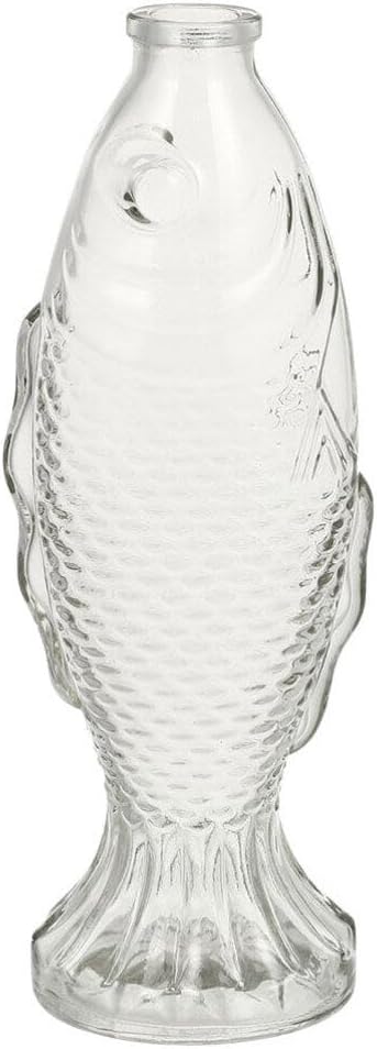 Zerodeko Fish Shaped Glass Bottle Decorative Vase