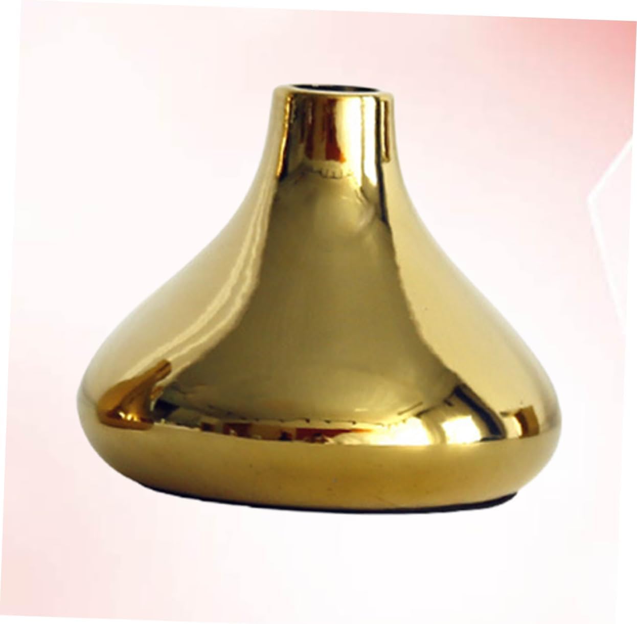 Small Gold Ceramic Vase for Dried Flowers and Plants