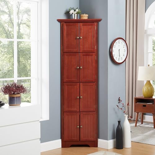 ZeHuoGe 4-Tier Corner Cabinet with 8 Doors