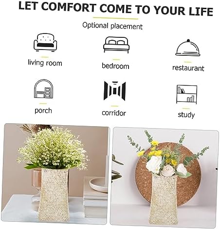 Garneck Vintage Style Seagrass Woven Flower Vase