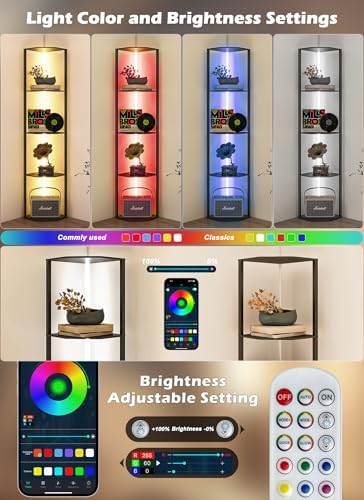 Smart Corner Shelf with RGB Light and App Control