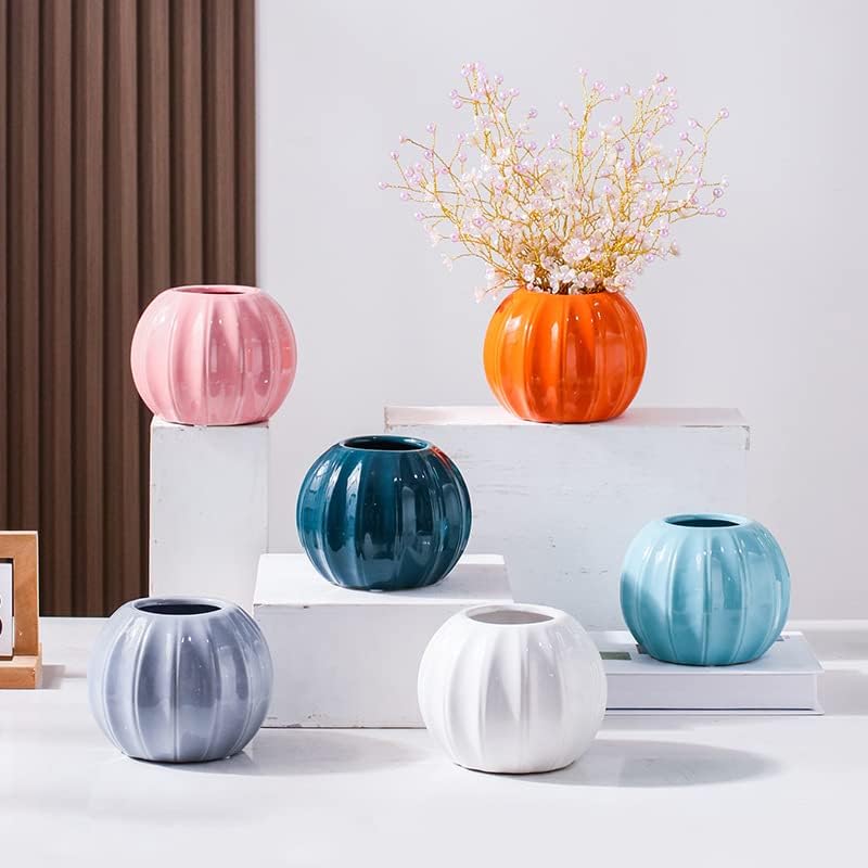 WAIT FLY Creative Pumpkin Ceramic Vase for Flowers
