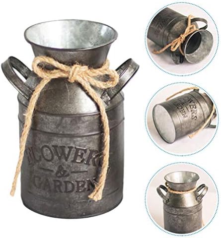 Happyyami Rustic Iron Jug Vase for Home Decor