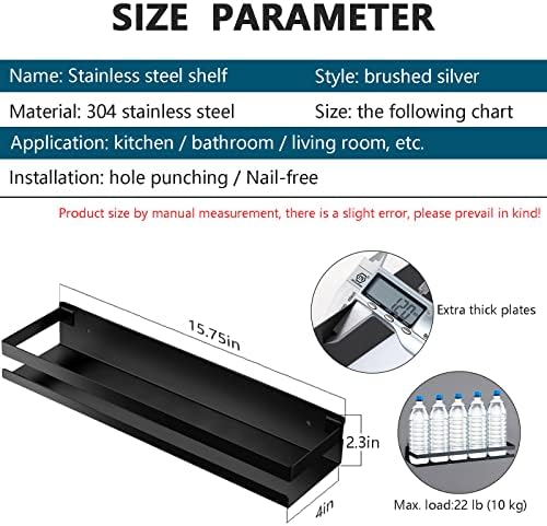 GEINIFAFA Rustproof Metal Floating Shelf 1575 Inch Black