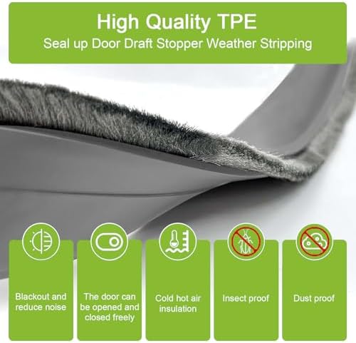 DINGLIAN 2 Door Sweep Brush Grey 2 x 39
