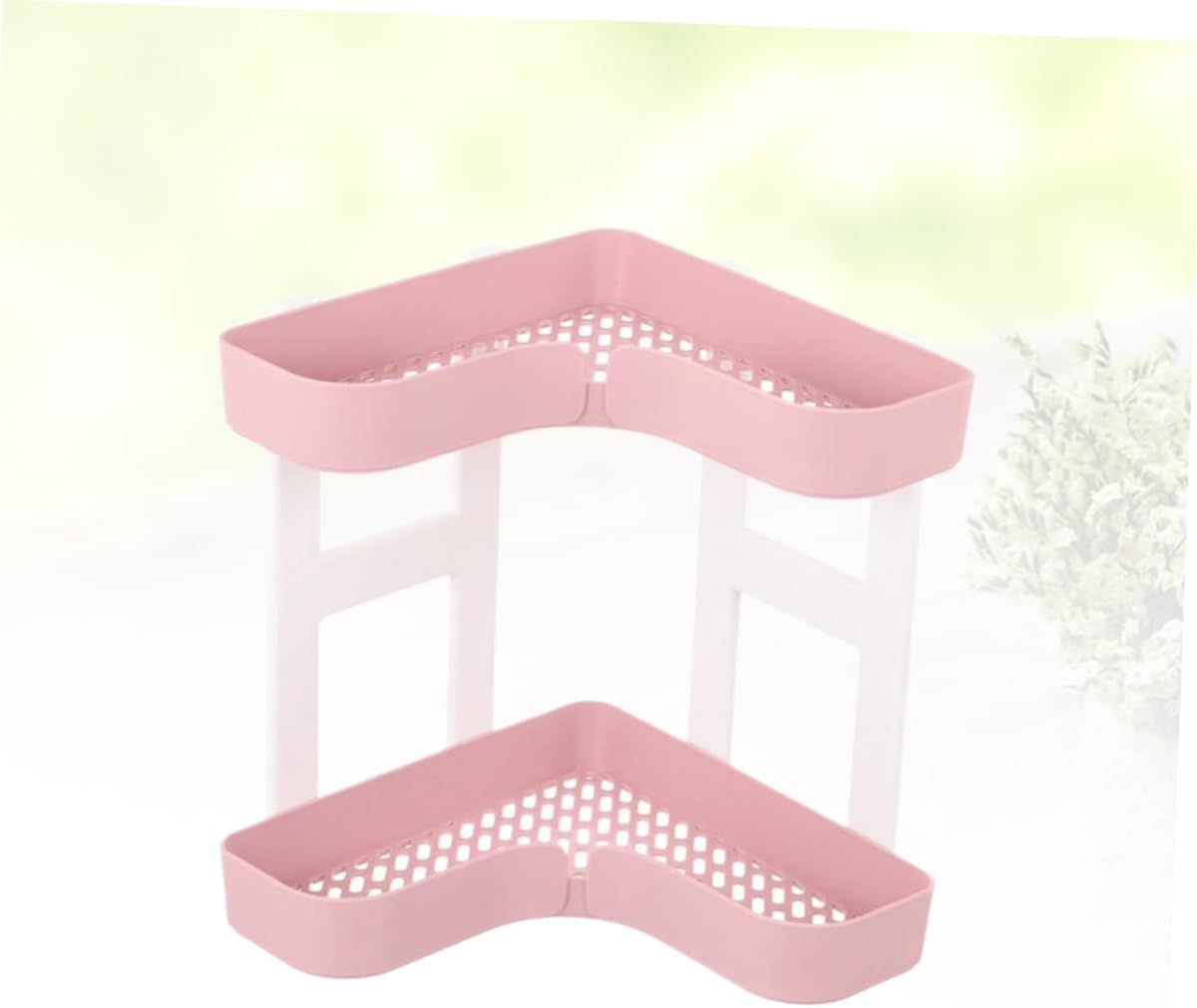 Ciieeo Pink Two-Tier Storage Rack Organizer for Bathroom Kitchen Countertop