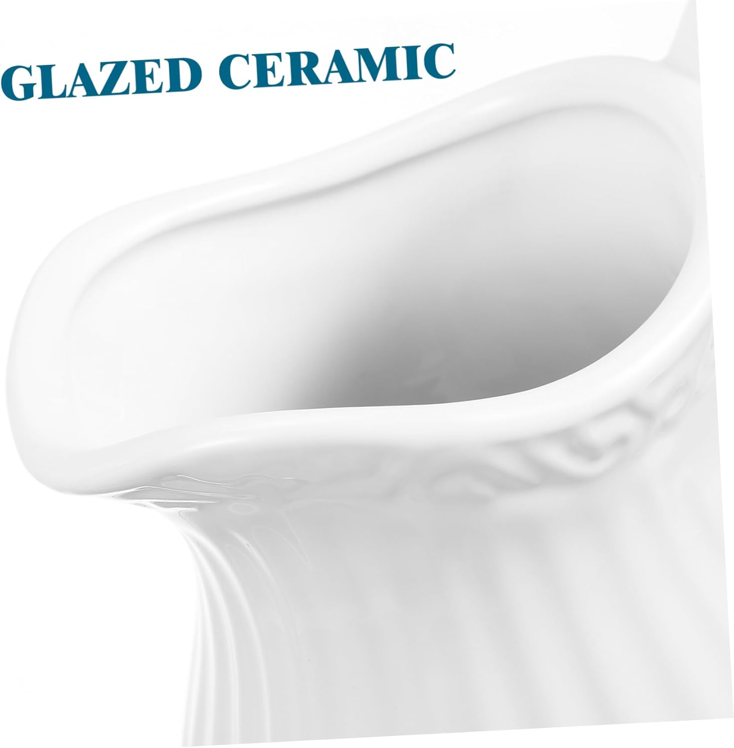 BESTOYARD White Ceramic Pitcher Vase for Home Decor