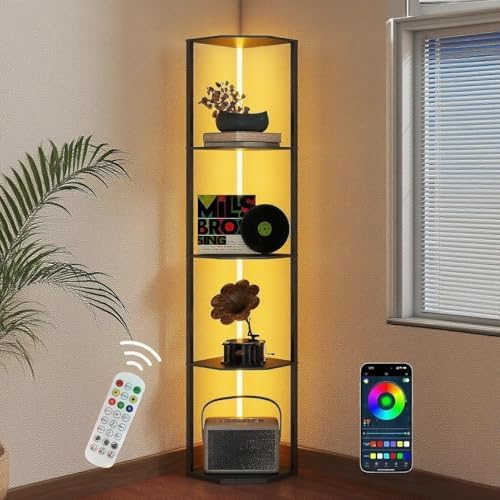 Smart Corner Shelf with RGB Light and App Control