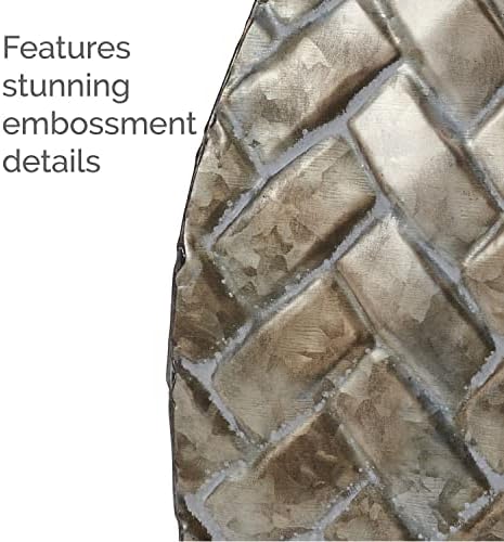 Elements Embossed Champagne Weave Metal Vase 17-Inch