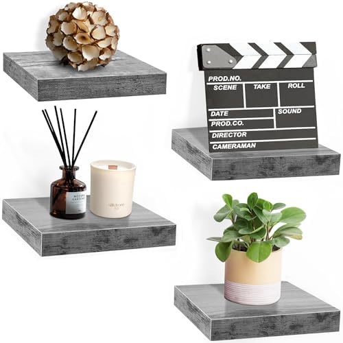 Sorbus 4 Square Floating Shelves for Wall Decor