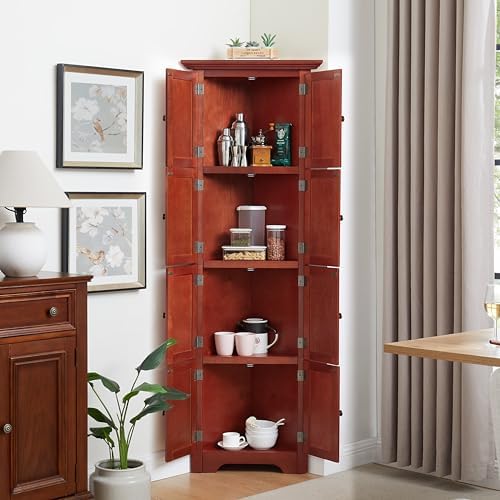 ZeHuoGe 4-Tier Corner Cabinet with 8 Doors