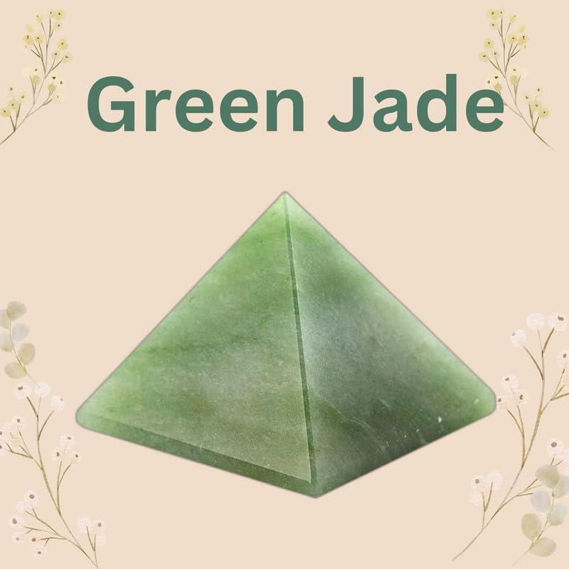 Natural Green Jade Pyramid Stone 2 Inches 1 Pcs