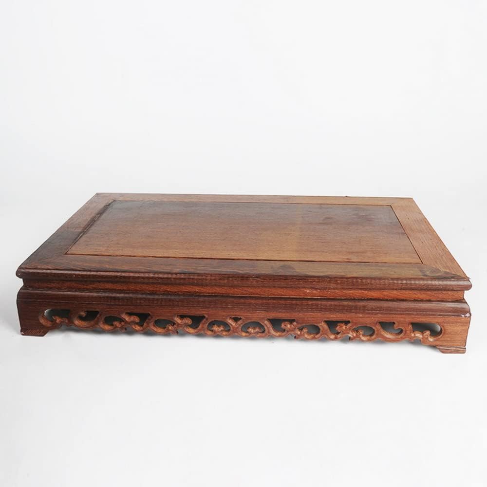 Oriental Style Rosewood Carved Base Vase Display Stand