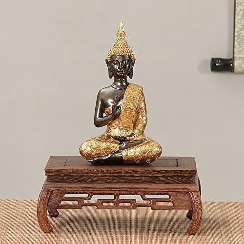 GOLDYWENDY Wooden Carved Base Vase Fishbowl Buddha Statue Display Stand