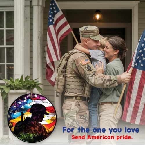 American Hero Soldier Acrylic Ornament 4 Inch