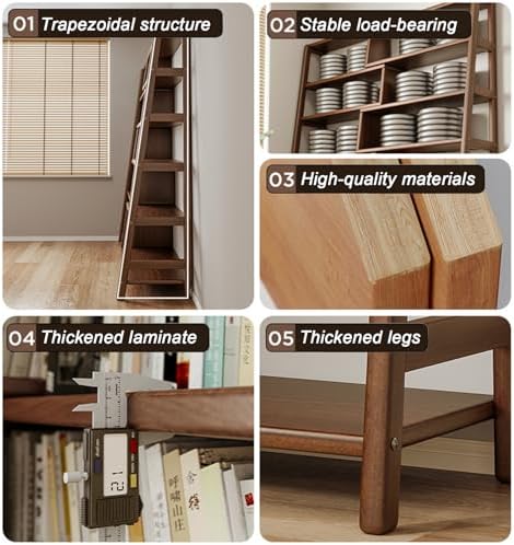 Retractable Corner Bookshelf Solid Wood 22x134x50in