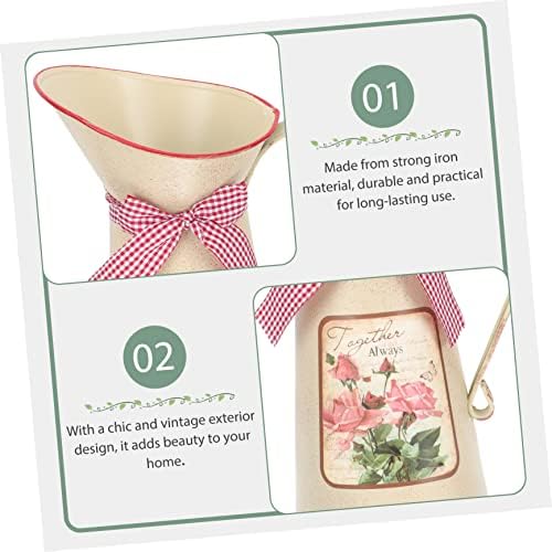 Rustic Metal Flower Bucket Vase for Home Decor 1