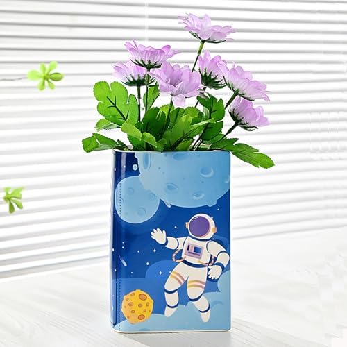 Ceramic Book Shaped Vase for Book Lovers Decor Gift