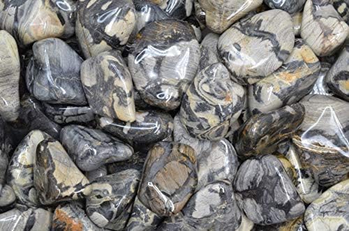 Fantasia 1 lb Tumbled Silver Leaf Jasper Stones for Indoor Fountains