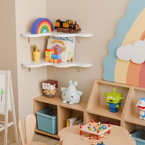 Ecowillon Cute Cloud Corner Shelves Set of 2