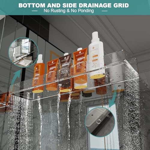 DigDozer Acrylic Wall Shelves 4PCS Clear Floating Storage