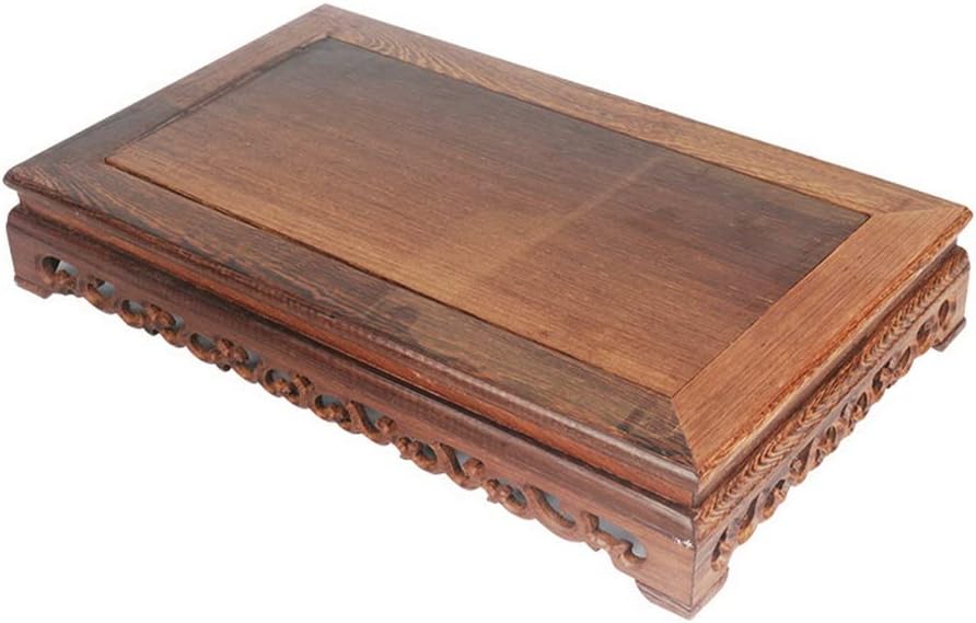 Oriental Style Rosewood Carved Base Vase Display Stand