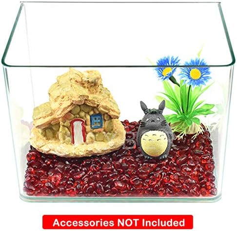 WAYBER Red Sea Glass Pebbles 1Lb Non-Toxic Artificial Stones