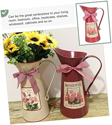 POPETPOP Iron Flower Vase Rustic Decor Bucket