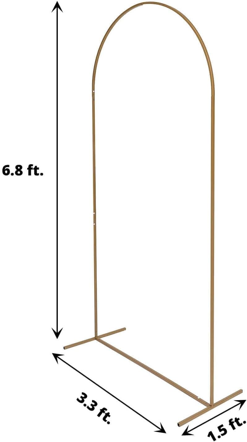 Efavormart 7ft Gold Metal Wedding Arch with Accessories