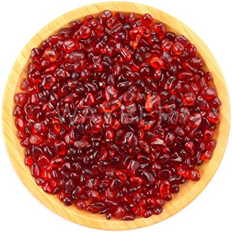 WAYBER Red Sea Glass Pebbles 1Lb Non-Toxic Artificial Stones