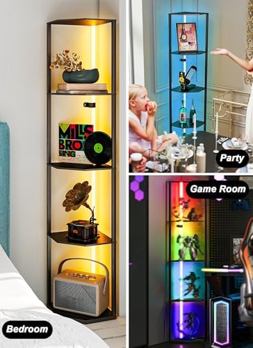 Smart Corner Shelf with RGB Light and App Control